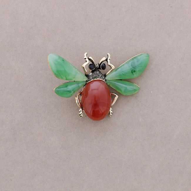 CRYSTAL RESIN INSECT BROOCH