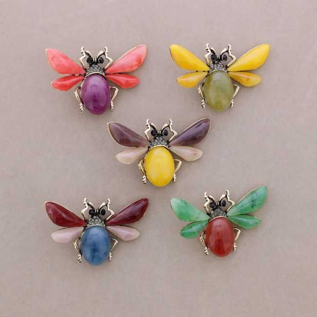 CRYSTAL RESIN INSECT BROOCH