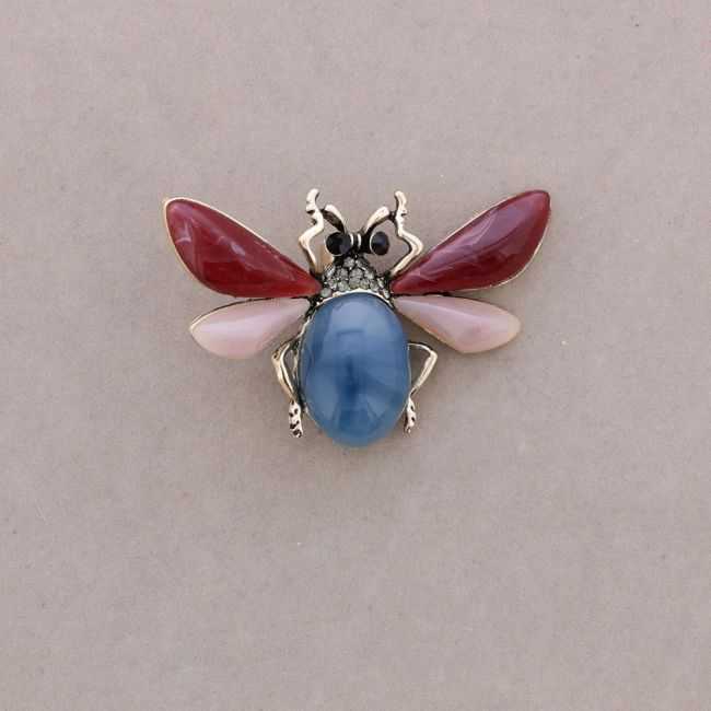 CRYSTAL RESIN INSECT BROOCH