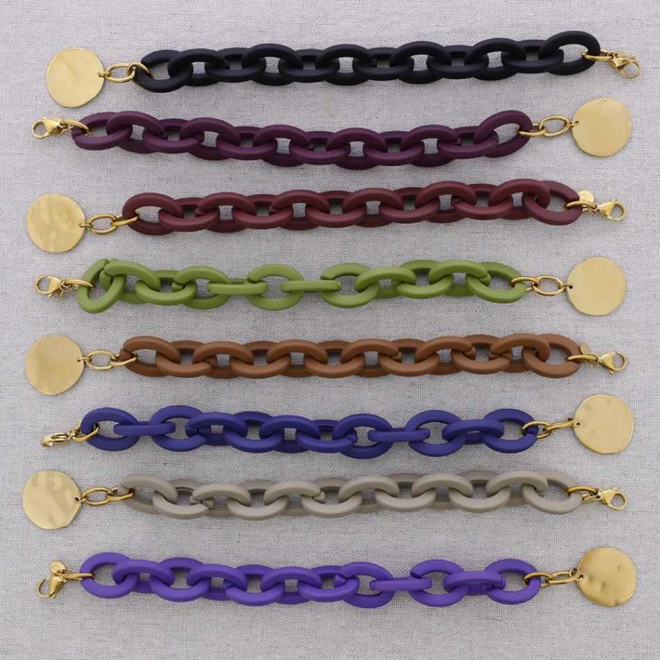 PULSERA ACERO ESLABONES RESINA