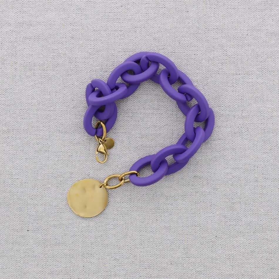 PULSERA ACERO ESLABONES RESINA