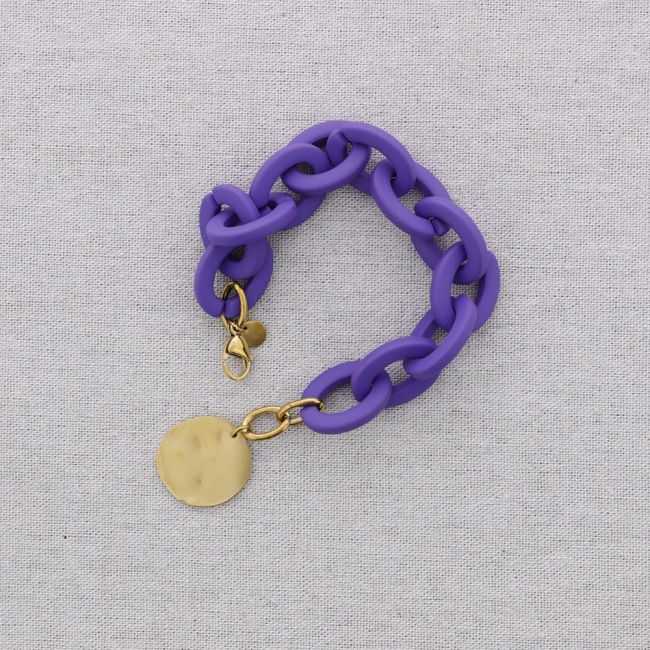 PULSERA ACERO ESLABONES RESINA
