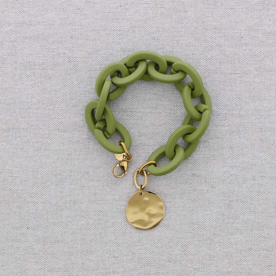 PULSERA ACERO ESLABONES RESINA