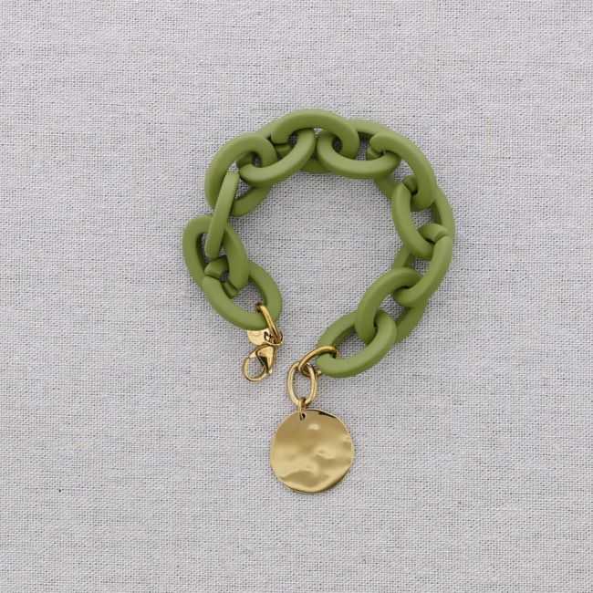 PULSERA ACERO ESLABONES RESINA