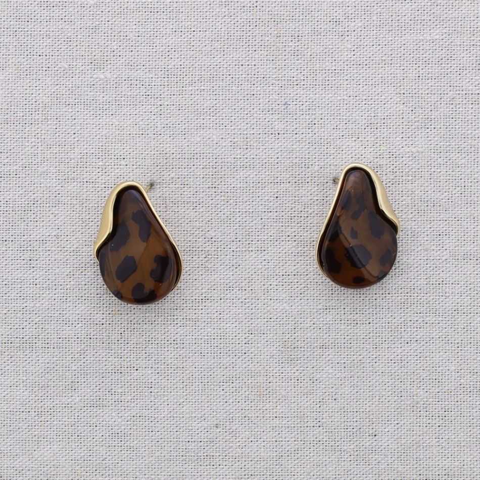 STEEL RESIN SHAPED EARRINGS