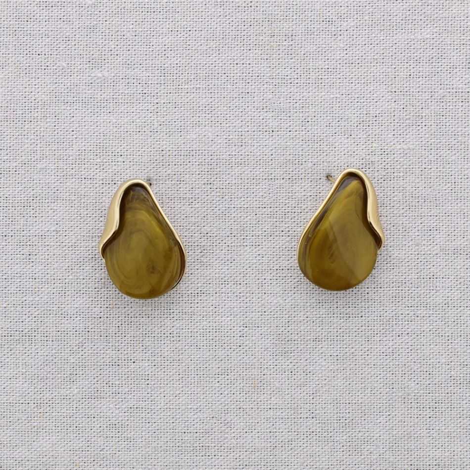 STEEL RESIN SHAPED EARRINGS