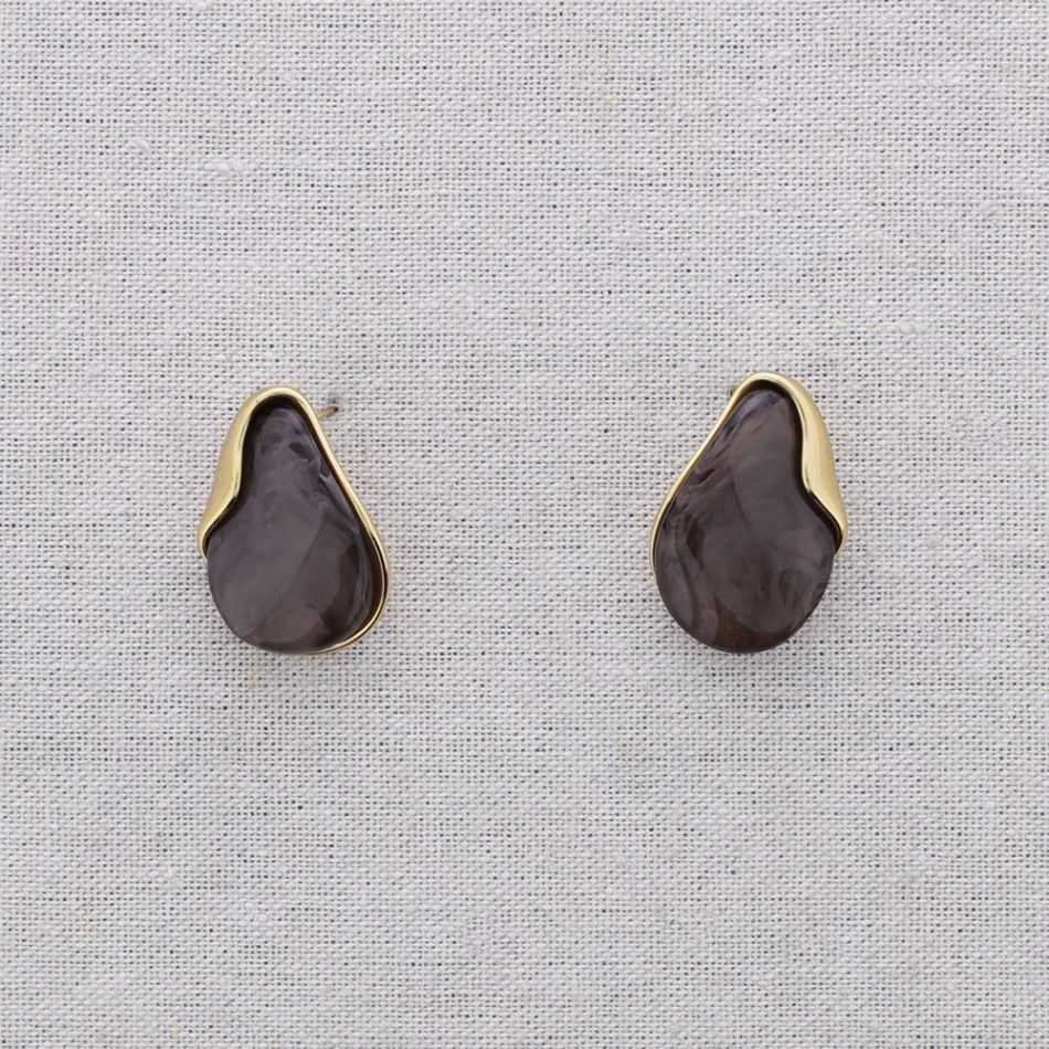 STEEL RESIN SHAPED EARRINGS