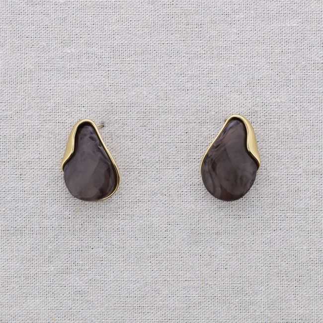 STEEL RESIN SHAPED EARRINGS