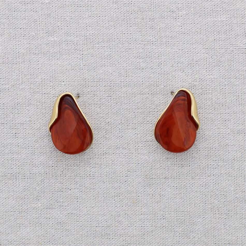 STEEL RESIN SHAPED EARRINGS