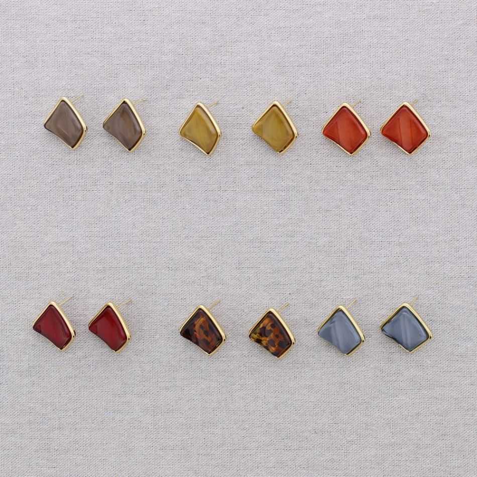 STEEL RESIN SQUARE EARRINGS