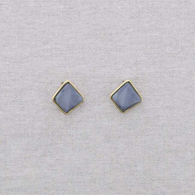 STEEL RESIN SQUARE EARRINGS