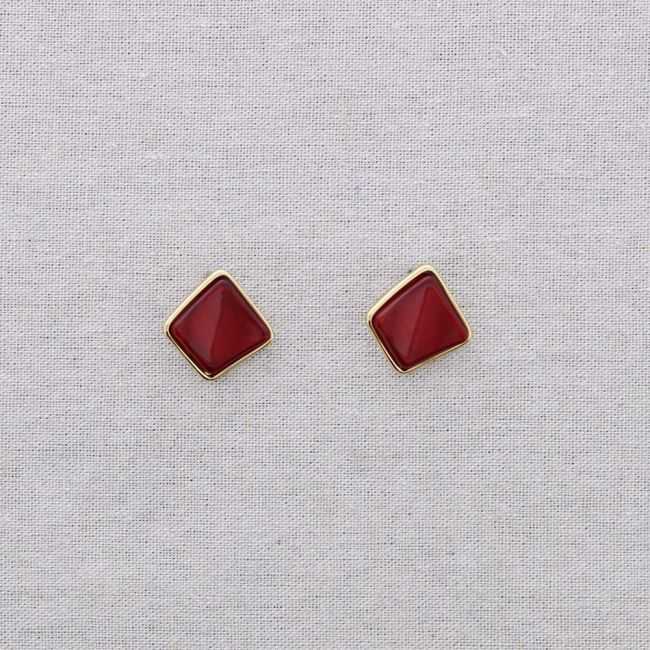 STEEL RESIN SQUARE EARRINGS