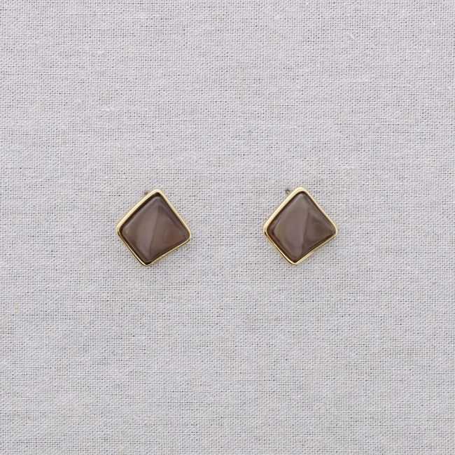 STEEL RESIN SQUARE EARRINGS
