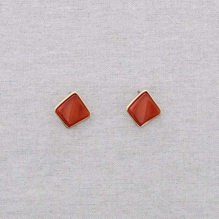 STEEL RESIN SQUARE EARRINGS 2