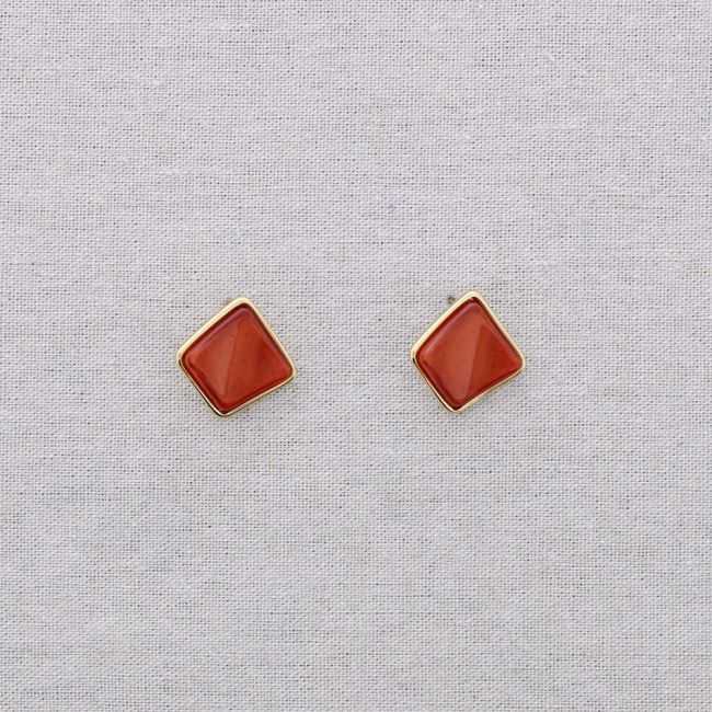 STEEL RESIN SQUARE EARRINGS
