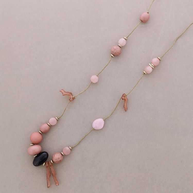 Long resin coral-bead necklace 2