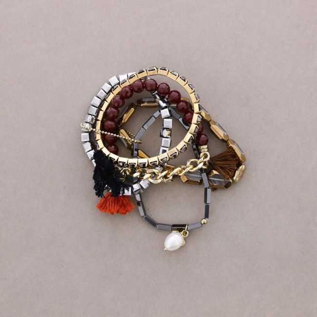 5-Strand Bracelet with Assorted Beads