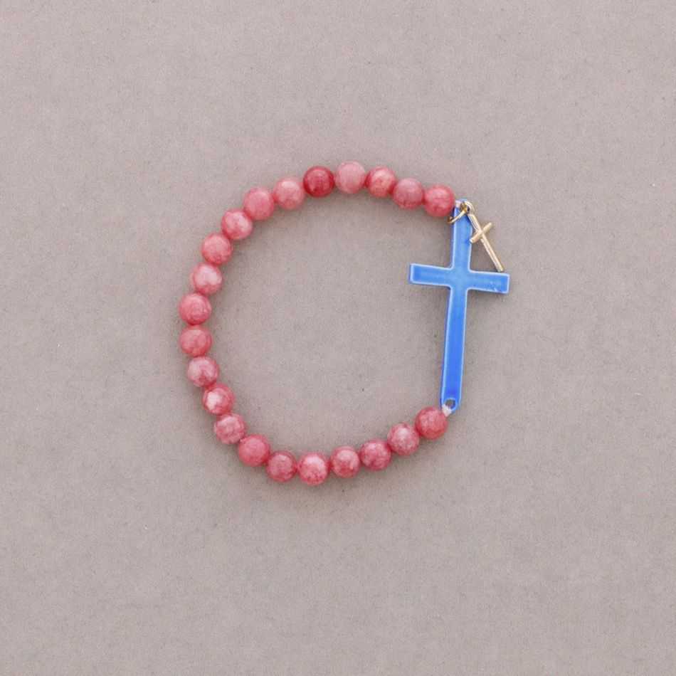 4-STRAND BRACELET WITH METAL BEADS AND STONES