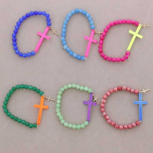 PULSERA 4 TIRAS CUENTAS METAL PIEDRAS