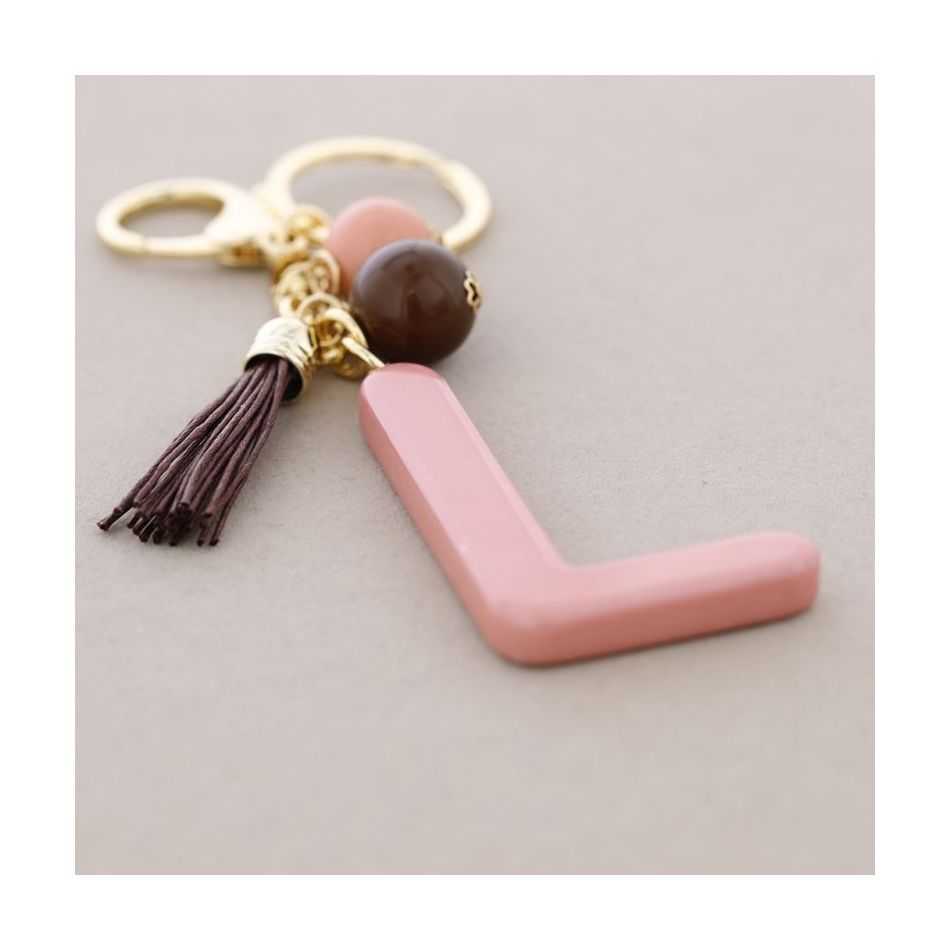 KEYCHAIN PENDANT INITIAL LETTER L RESIN