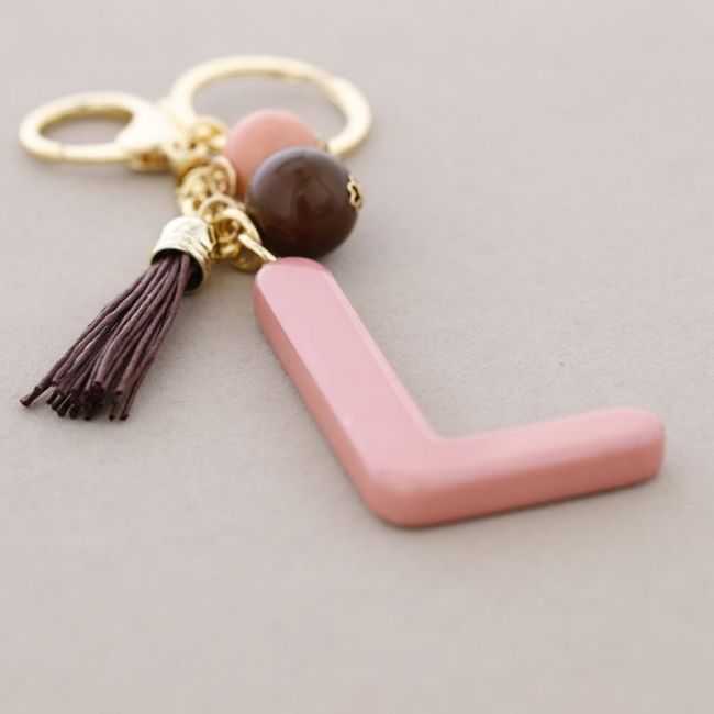 KEYCHAIN PENDANT INITIAL LETTER L RESIN
