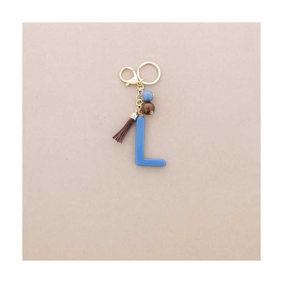KEYCHAIN PENDANT INITIAL LETTER L RESIN