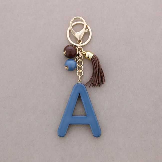 RESIN INITIAL LETTER A PENDANT KEYCHAIN