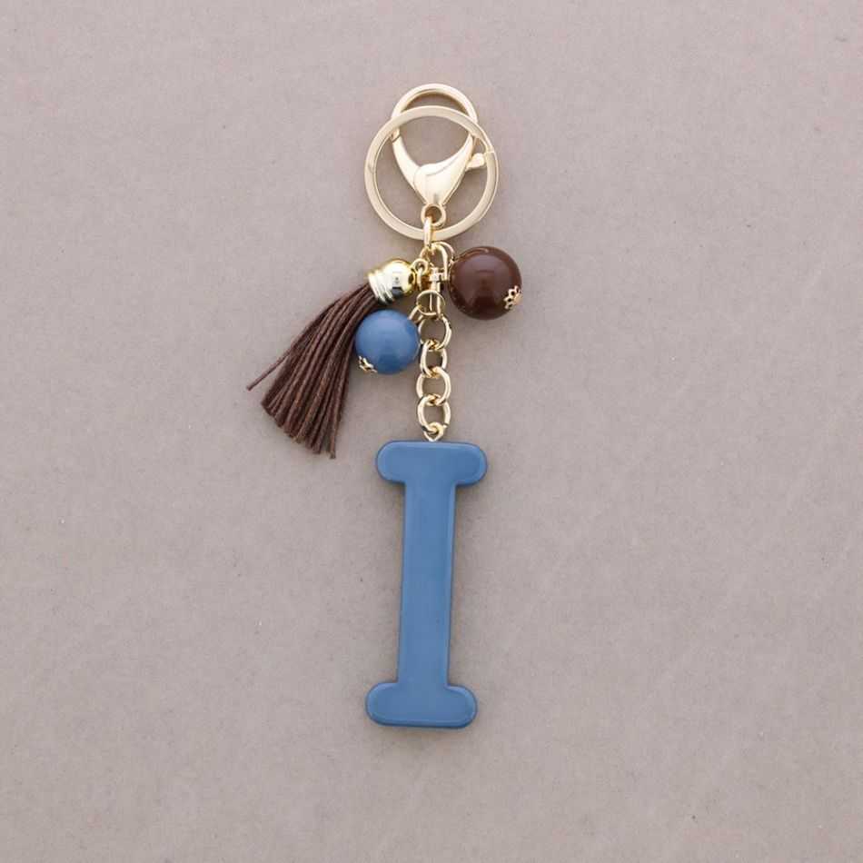 KEYCHAIN PENDANT INITIAL LETTER I RESIN