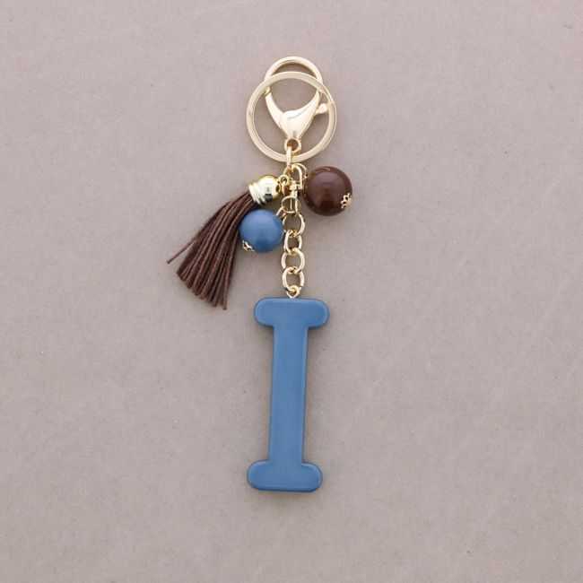 KEYCHAIN PENDANT INITIAL LETTER I RESIN