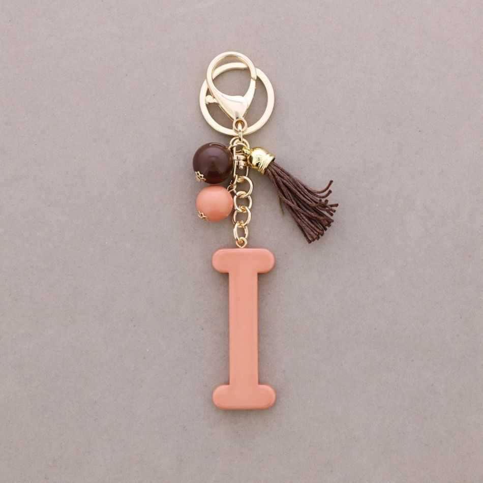 KEYCHAIN PENDANT INITIAL LETTER I RESIN