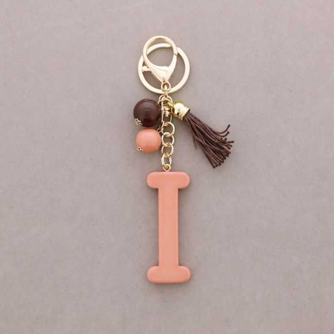 KEYCHAIN PENDANT INITIAL LETTER I RESIN