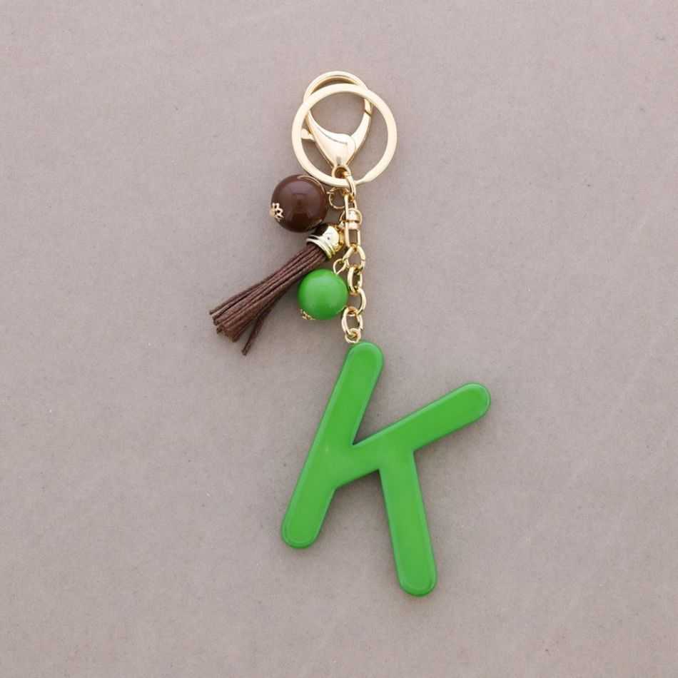 RESIN INITIAL LETTER PENDANT KEYCHAIN