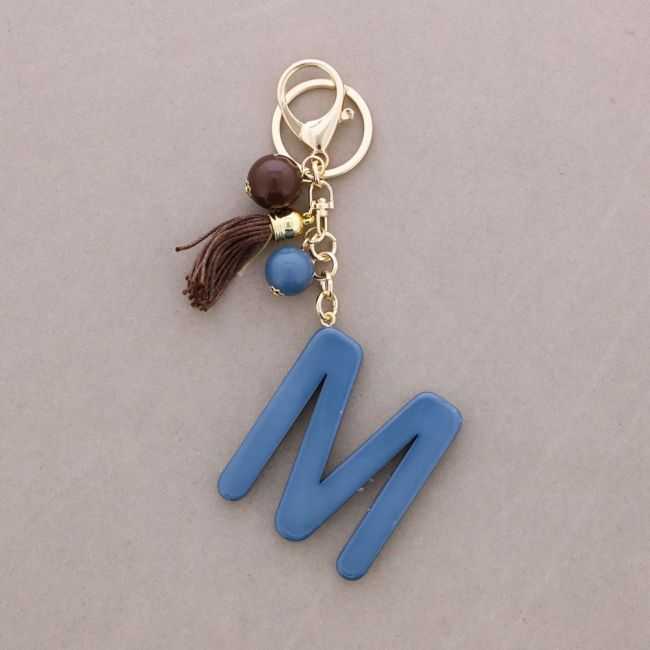 RESIN INITIAL LETTER M PENDANT KEYCHAIN