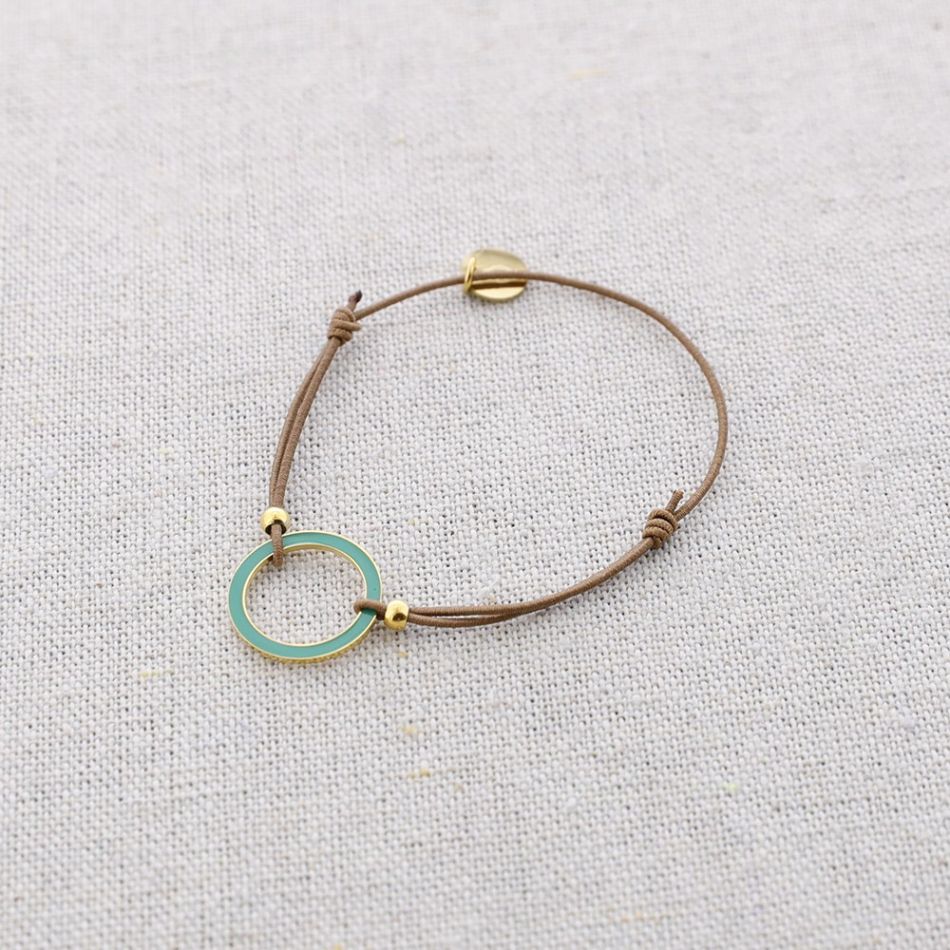 PULSERA ELÁSTICA ACERO ANILLA ESMALTE