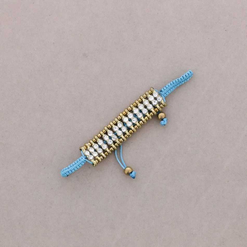 PULSERA MACRAMÉ METAL CRISTALES
