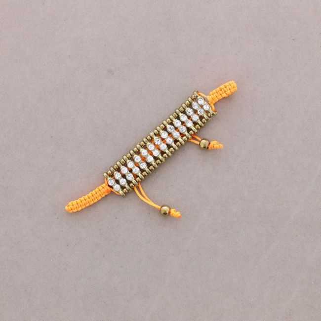 PULSERA MACRAMÉ METAL CRISTALES