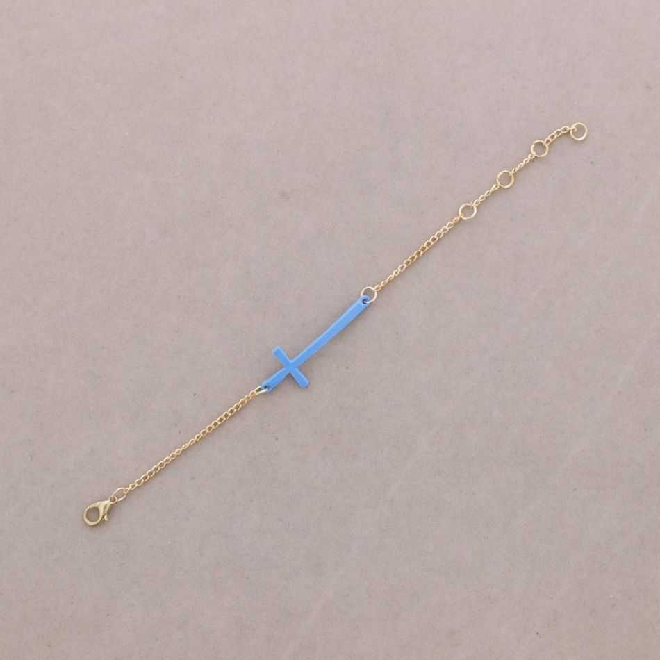 Colored Cross Chain Bracelet