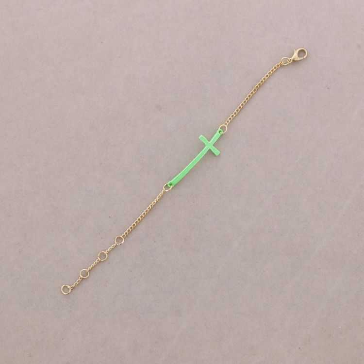 Colored Cross Chain Bracelet