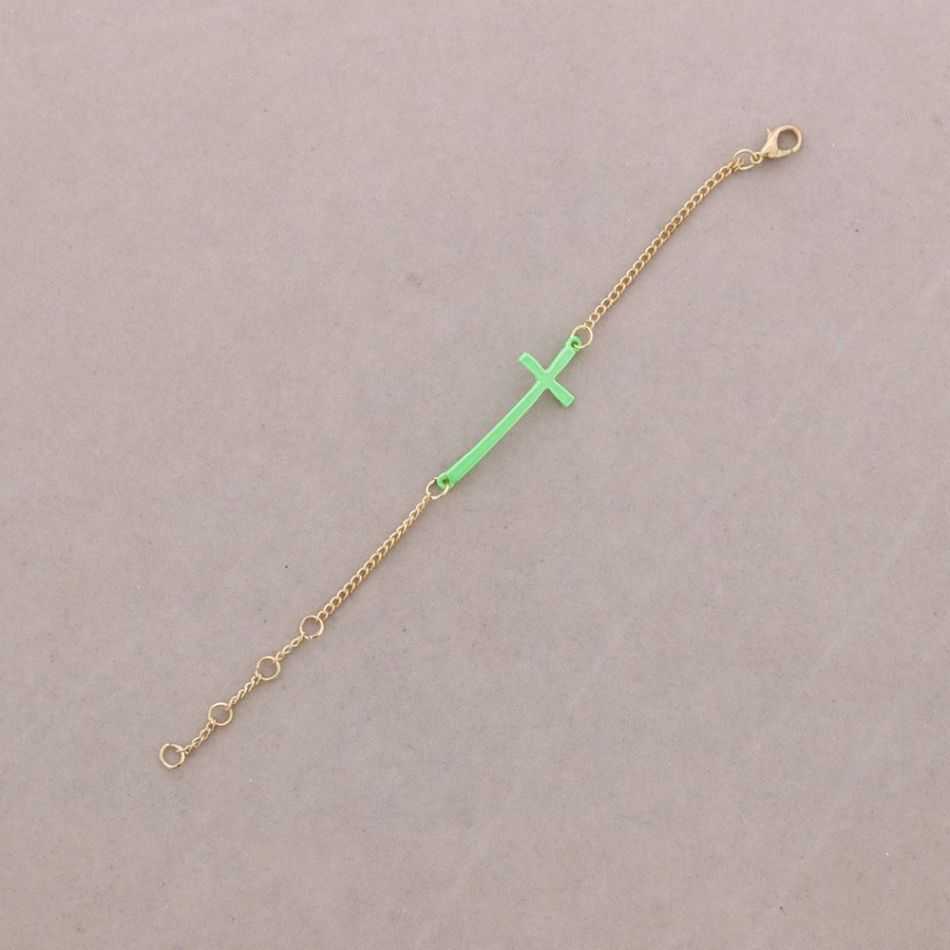 Colored Cross Chain Bracelet