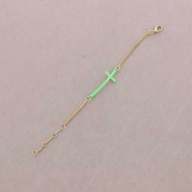 Colored Cross Chain Bracelet