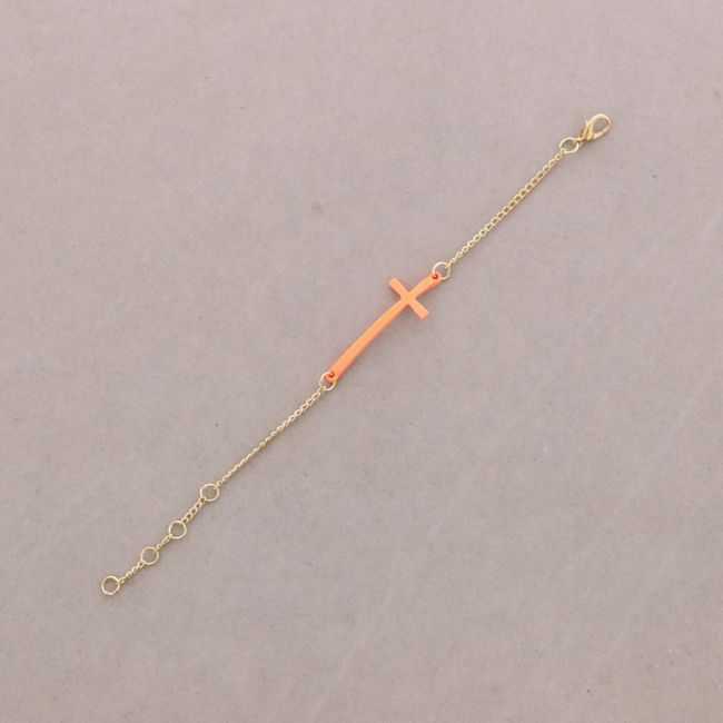 PULSERA CADENA CRUZ COLOR