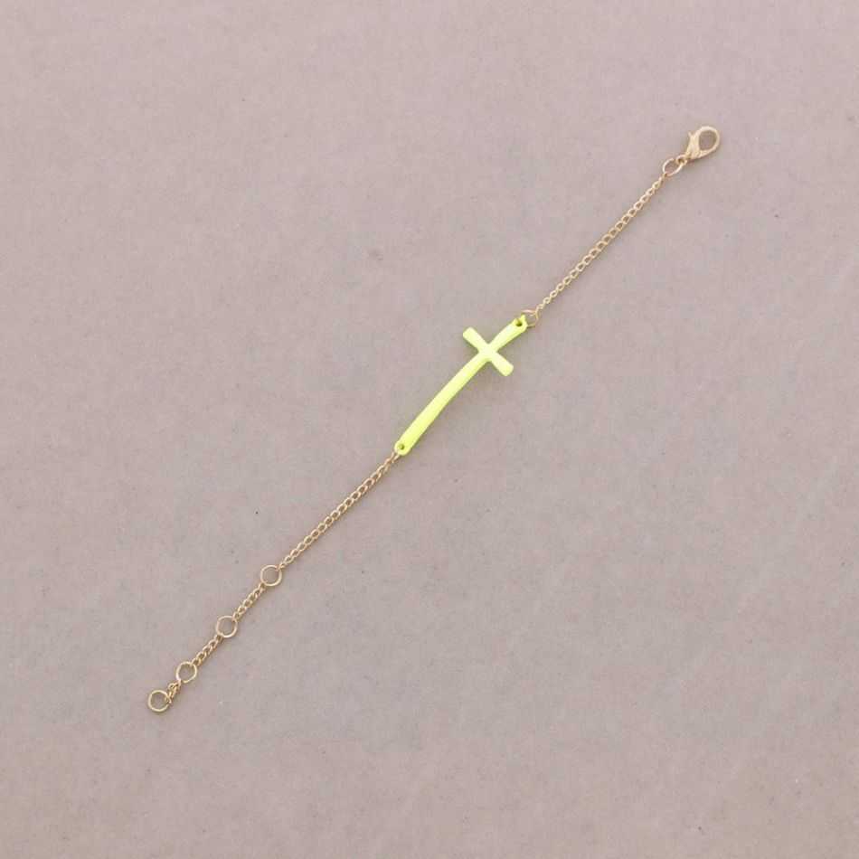 Colored Cross Chain Bracelet