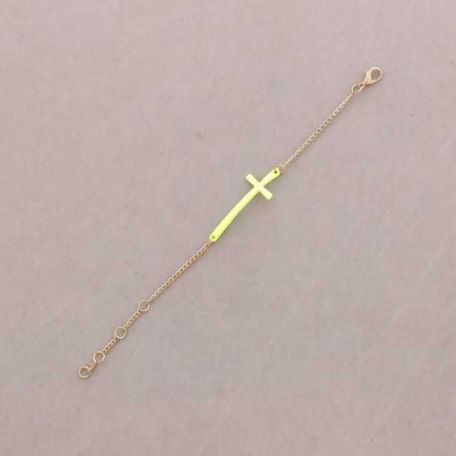 Colored Cross Chain Bracelet