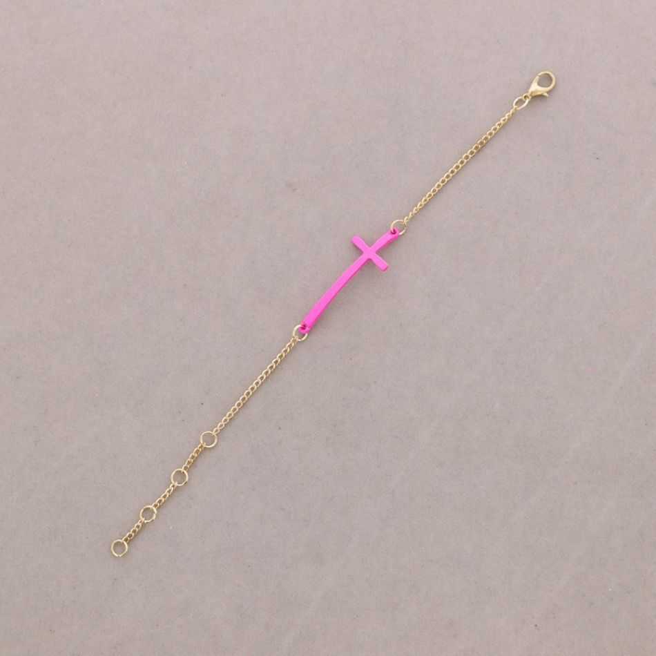 Colored Cross Chain Bracelet