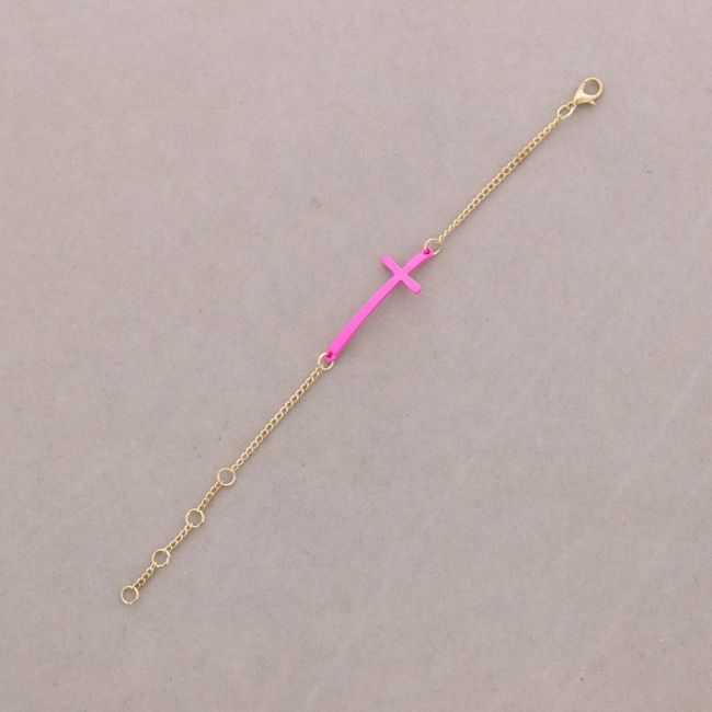 Colored Cross Chain Bracelet