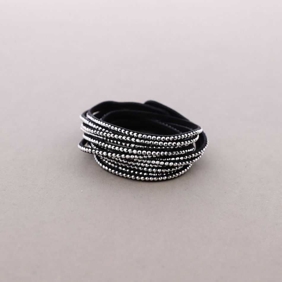 Faux Suede and Crystal Bracelet