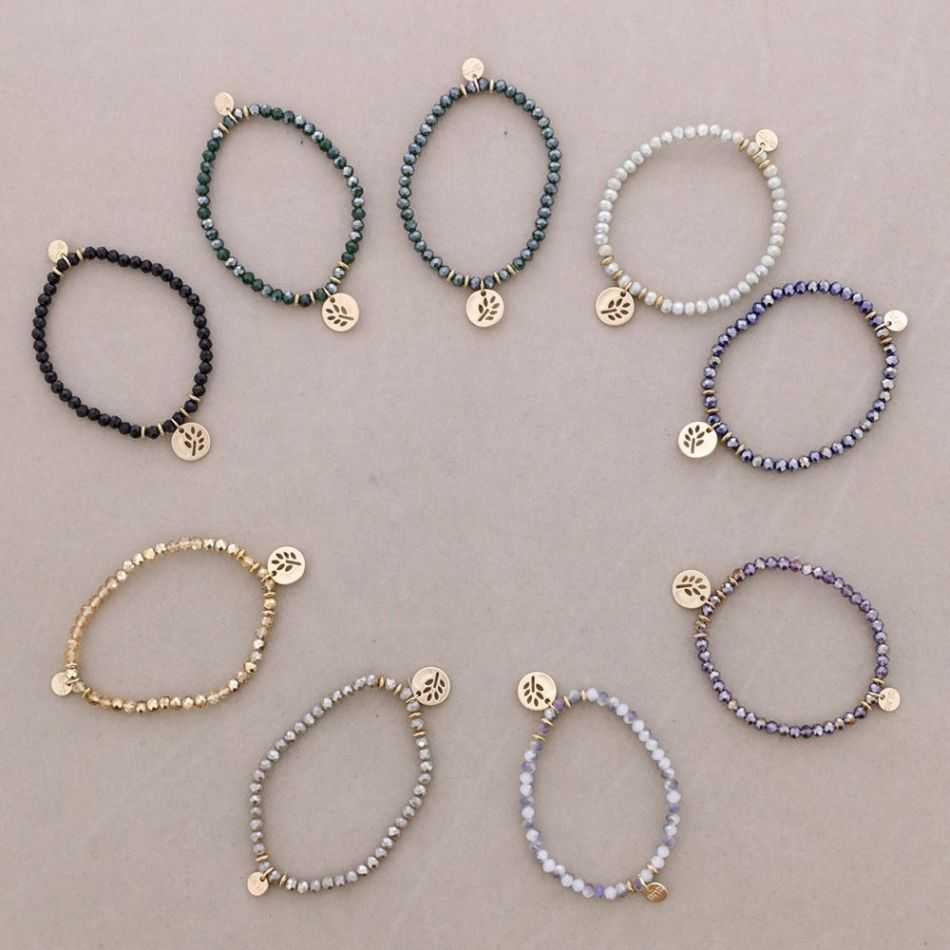 PULSERA ELÁSTICA CRISTALES FACETADOS 4MM
