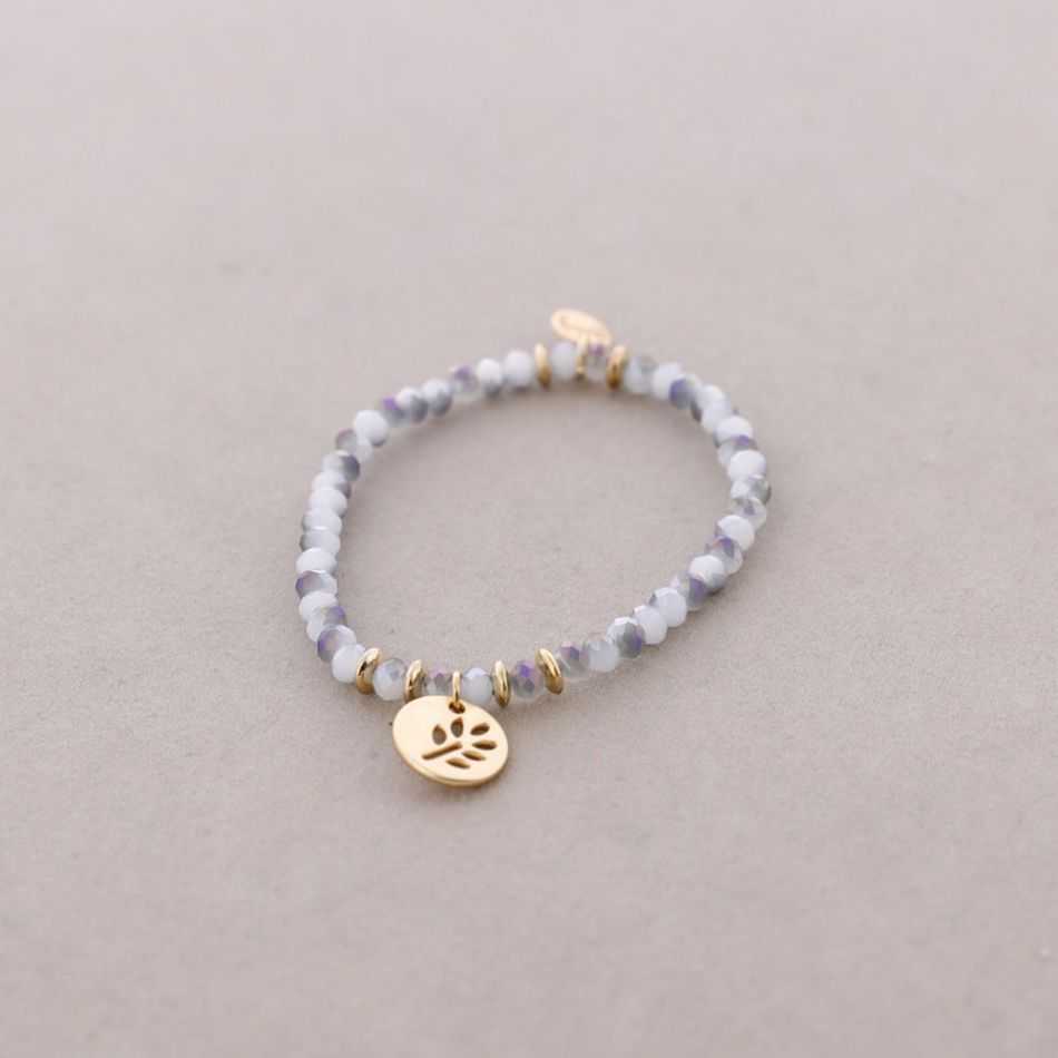 ELASTIC BRACELET WITH FACETED CRYSTALS 4MM
