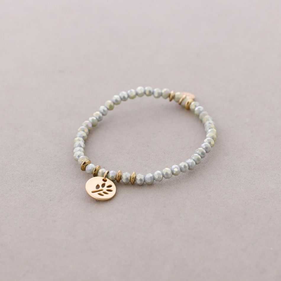ELASTIC BRACELET WITH FACETED CRYSTALS 4MM