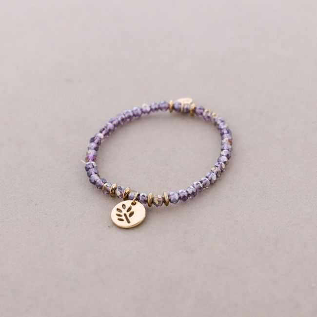 ELASTIC BRACELET WITH FACETED CRYSTALS 4MM